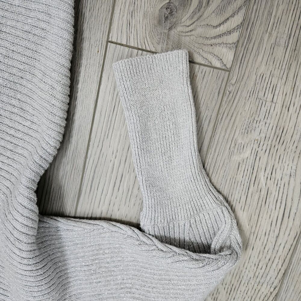 Express Dolman Sleeve Sweater grey/silver Ribbed asymmetrical Hem Womens Small - Picture 5 of 8